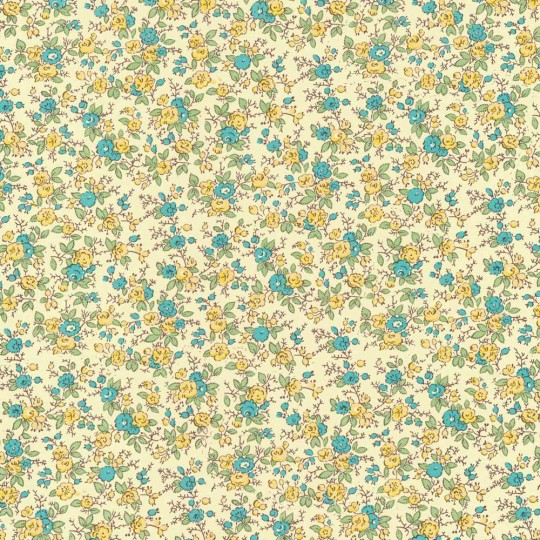 Blue and Yellow Petite Floral Print Paper ~ Carta Varese Italy